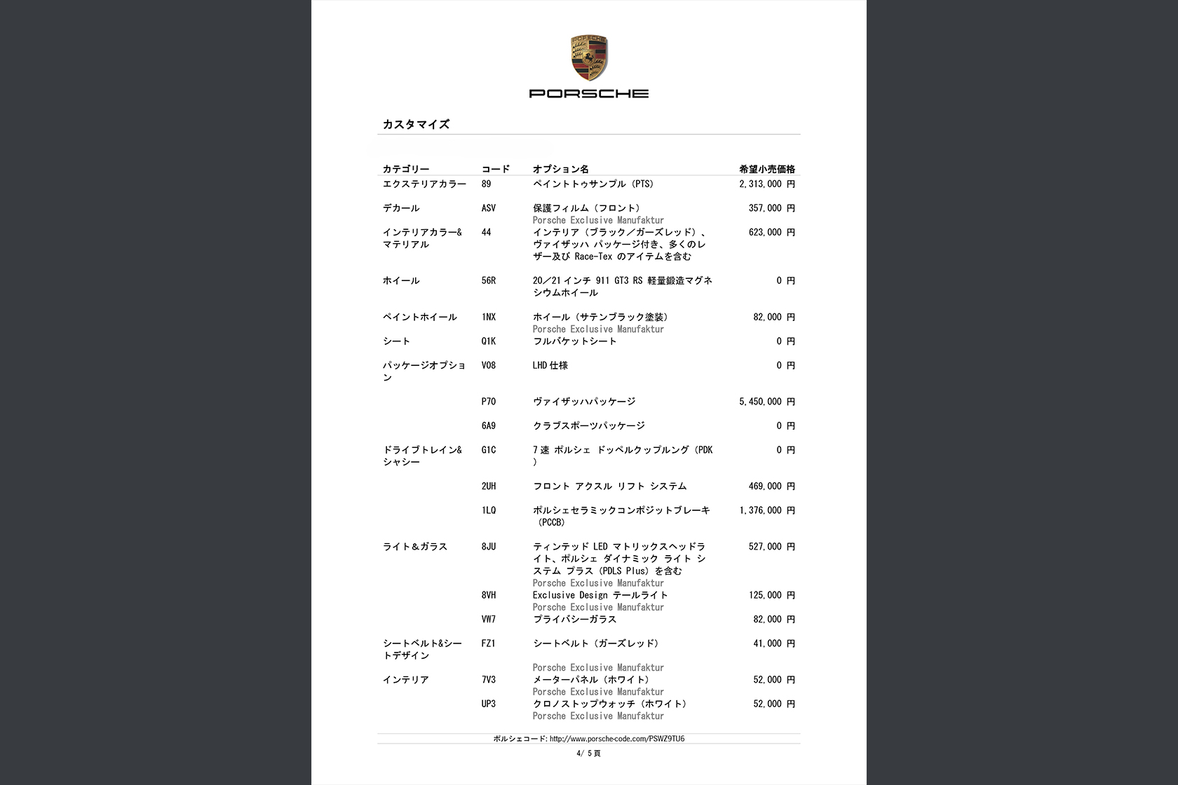 ポルシェ 911 GT3 RS